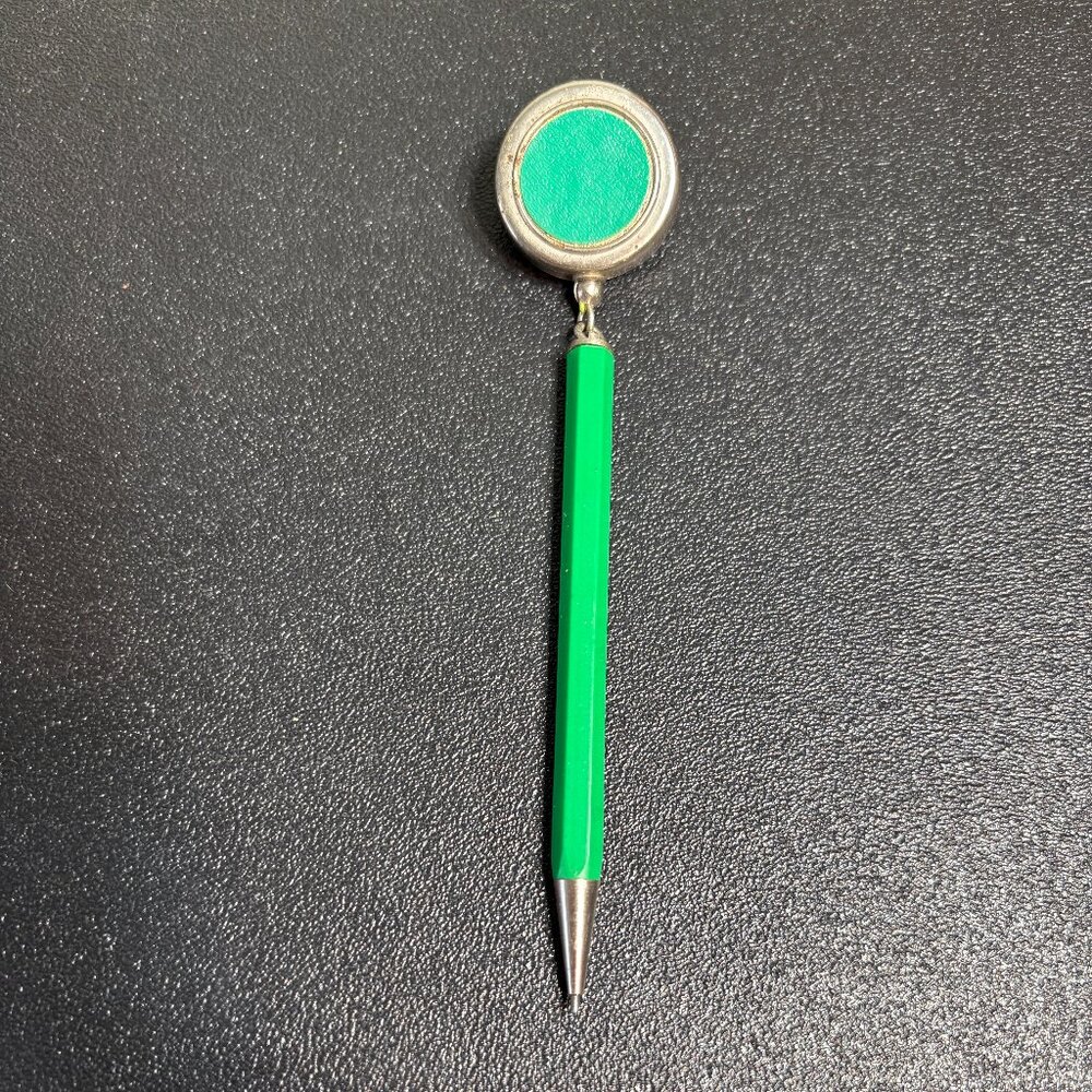Vintage Green Pin/Brooch Retractable Pencil - WORKS